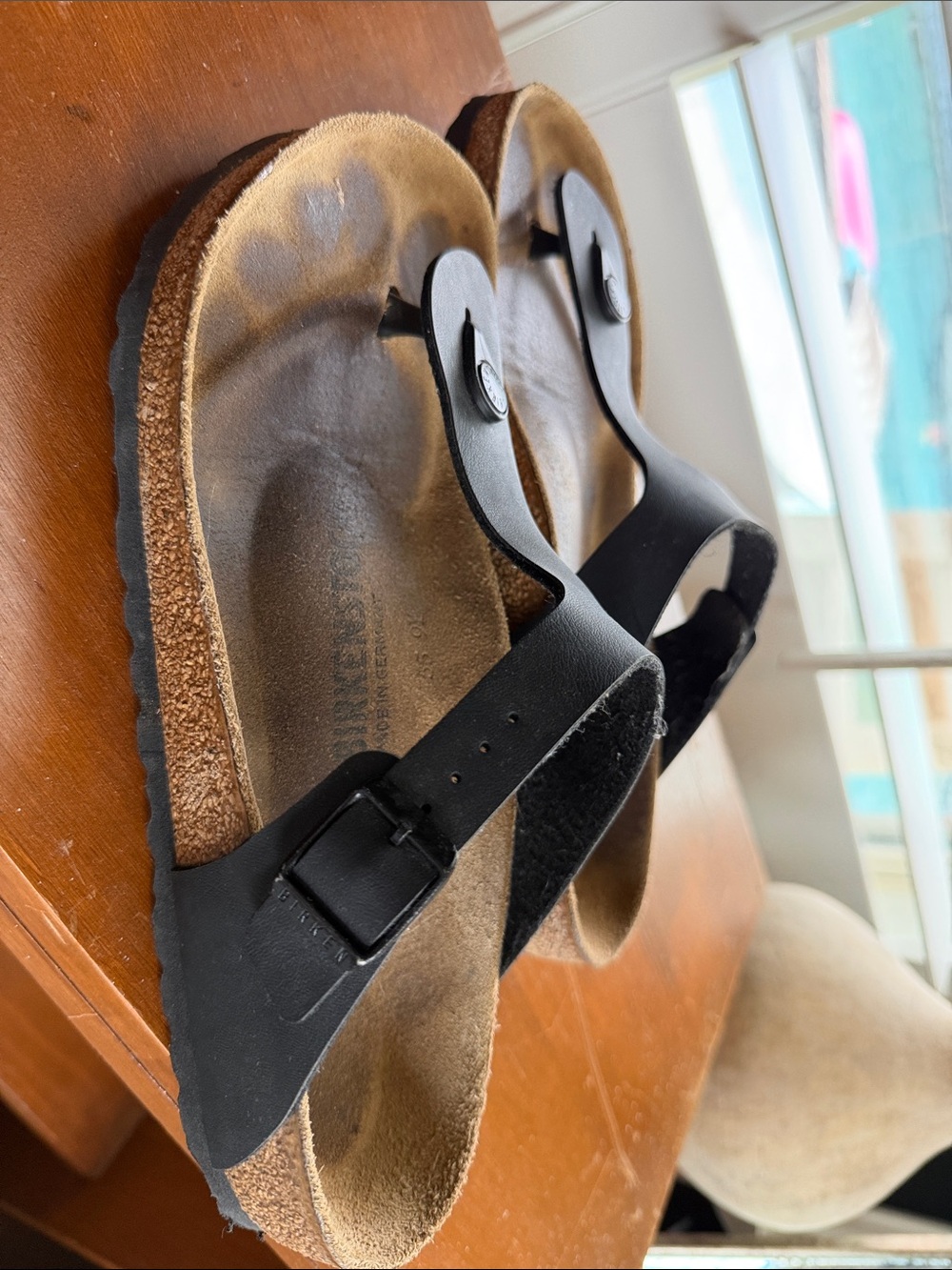 Birkenstock Black Women’s Thong Sandals with Buckle